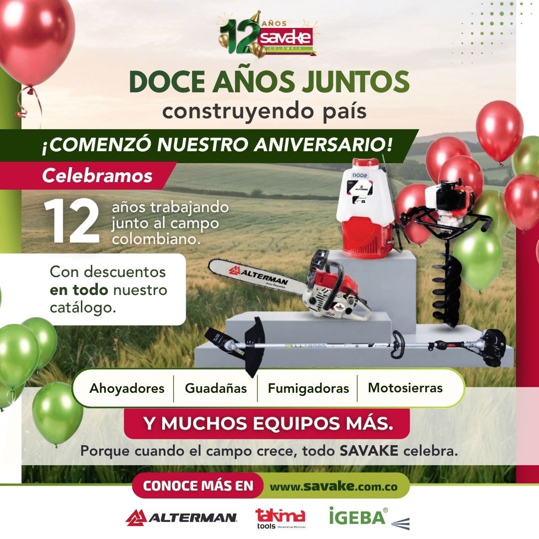 12 años Savake — Doce años juntos construyendo país. Descuentos en todo el catálogo.
